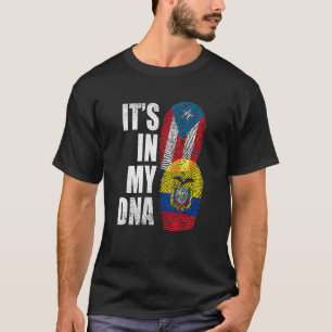 Camiseta Puertorriqueño Ecuatoriano Está en mi ADN Puerto 