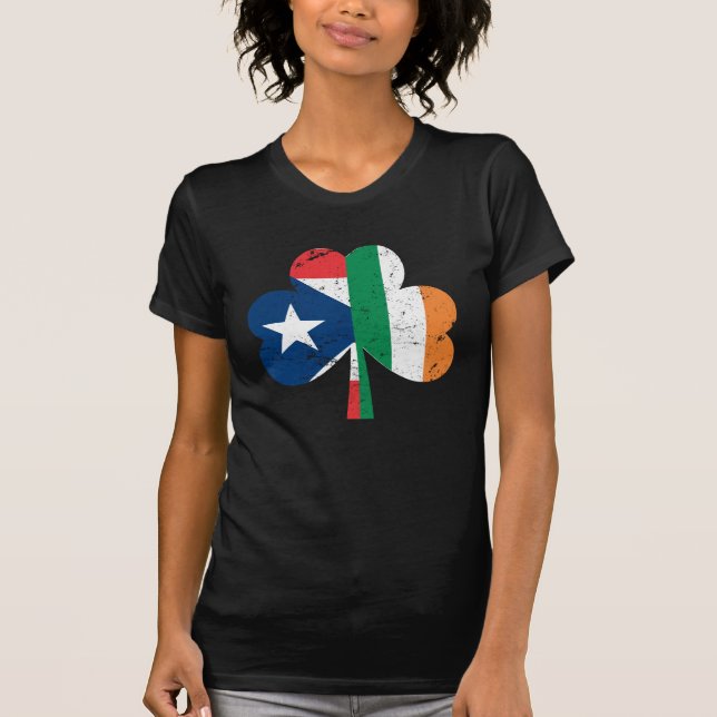 Camiseta Puertorriqueño irlandés de Irlanda del día del St (Anverso)