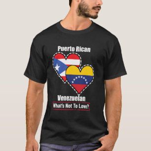 Camiseta Puertorriqueño Venezolano Corazón Banderas Qué No