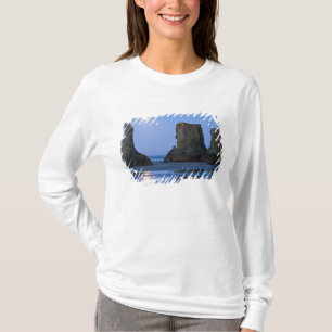 Camiseta Puesta de luna, Bandon Beach, Oregon.