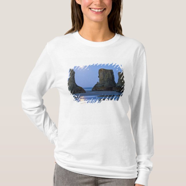 Camiseta Puesta de luna, Bandon Beach, Oregon. (Anverso)