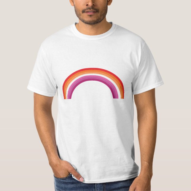 Camiseta Puesta de sol arcoíris lésbica (Anverso)