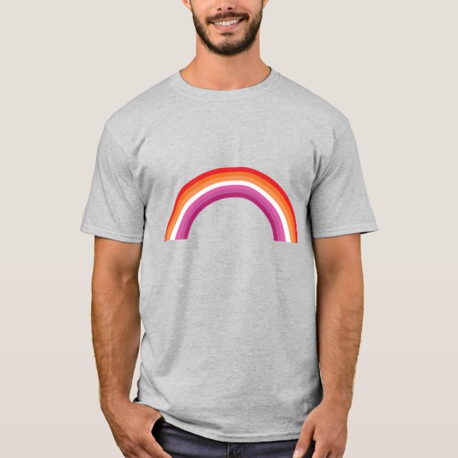 Camiseta Puesta de sol arcoíris lésbica (Anverso)