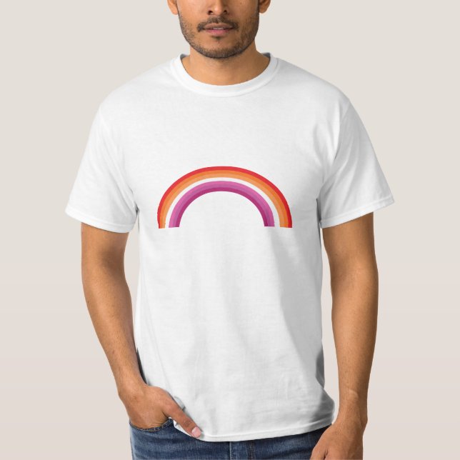 Camiseta Puesta de sol arcoíris lésbica (Anverso)