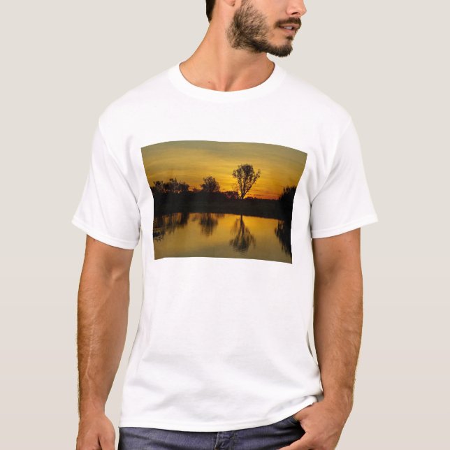 Camiseta Puesta de sol, Billabong de agua amarilla (Anverso)