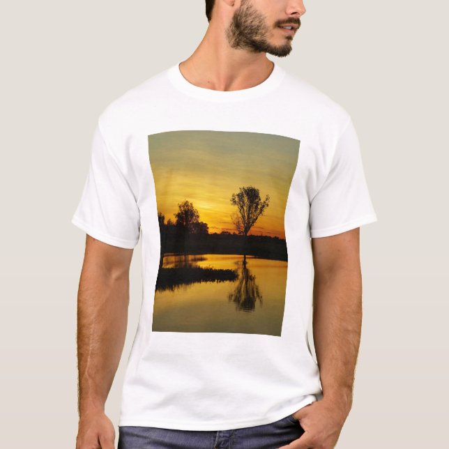 Camiseta Puesta de sol, Billabong de agua amarilla (Anverso)