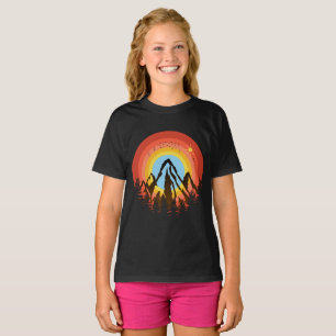 Camiseta puesta de sol colorido montaña
