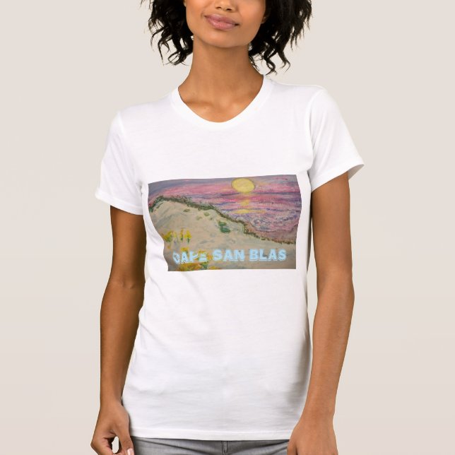 Camiseta Puesta de sol de Cabo San Blas con dunas de arena (Anverso)