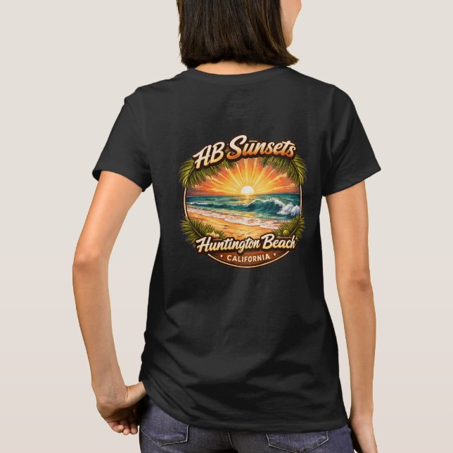 Camiseta puesta de sol de Huntington Beach (Reverso)