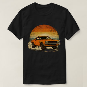 Camiseta puesta de sol de Muscle Car Vintage   Clá