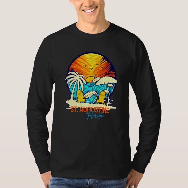 Camiseta Puesta de sol de St Augustine Florida Vacaciones P (Anverso)