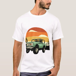 Camiseta Puesta de sol del Bronco del desierto vintage.
