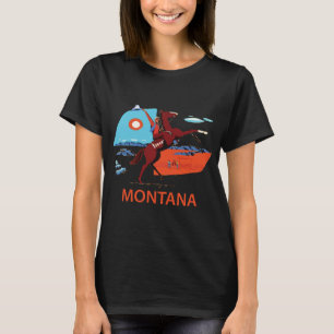 Camiseta Puesta de sol del semental salvaje de Montana Rojo