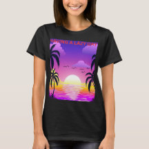 camiseta puesta de sol día perezoso de mujer