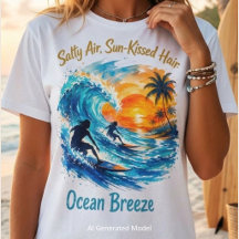 Puesta de sol en acuarela de surfistas – Gráfico d
