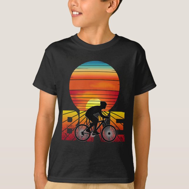 Camiseta puesta de sol en bicicleta (Anverso)