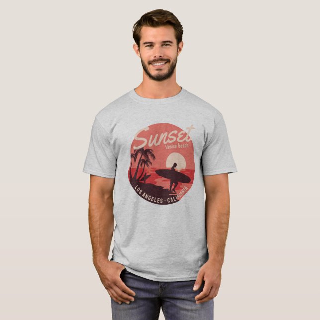 Camiseta Puesta de sol en el paraíso del surf (Anverso completo)