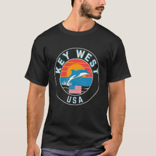 Camiseta Puesta de sol en Key West USA Gráfico de guitarra