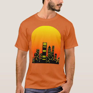 Camiseta Puesta de sol en la ciudad divertida