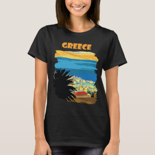 Camiseta Puesta de sol en la isla de Grecia Viaje escénico