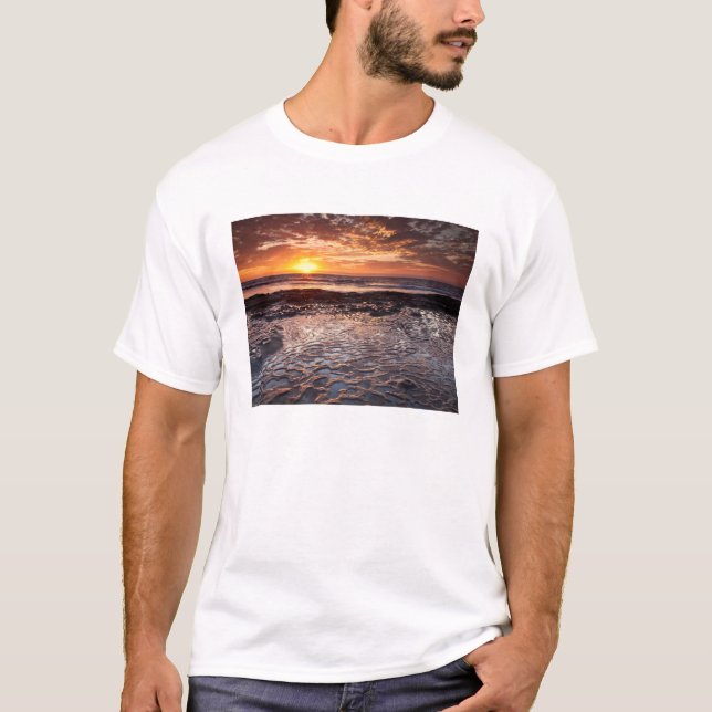 Camiseta Puesta de sol en la playa, California (Anverso)
