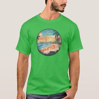 Camiseta Puesta de sol en la playa de Tampa, Florida, con m