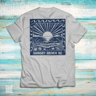 Camiseta Puesta de sol en la playa NC Atardecer costero vin