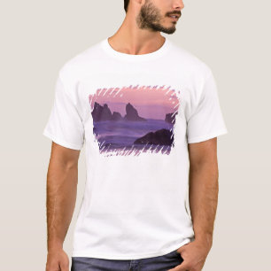 Camiseta Puesta de sol en las pilas de mar de la playa de B