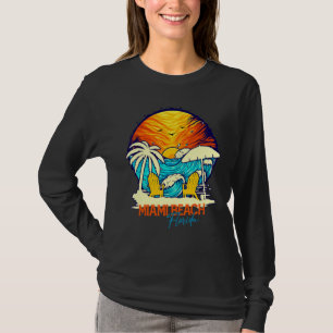 Camiseta Puesta de sol en Miami Beach Vacaciones en Florida