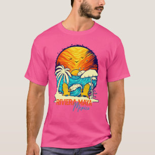Camiseta Puesta de sol en Riviera Maya México Vacaciones Pa