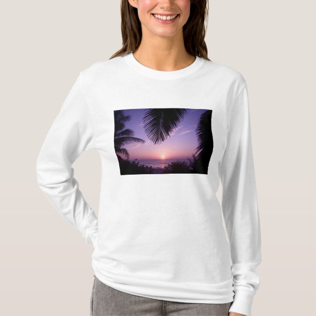 Camiseta Puesta de sol en West End, Cayman Brac, Islas Caim (Anverso)