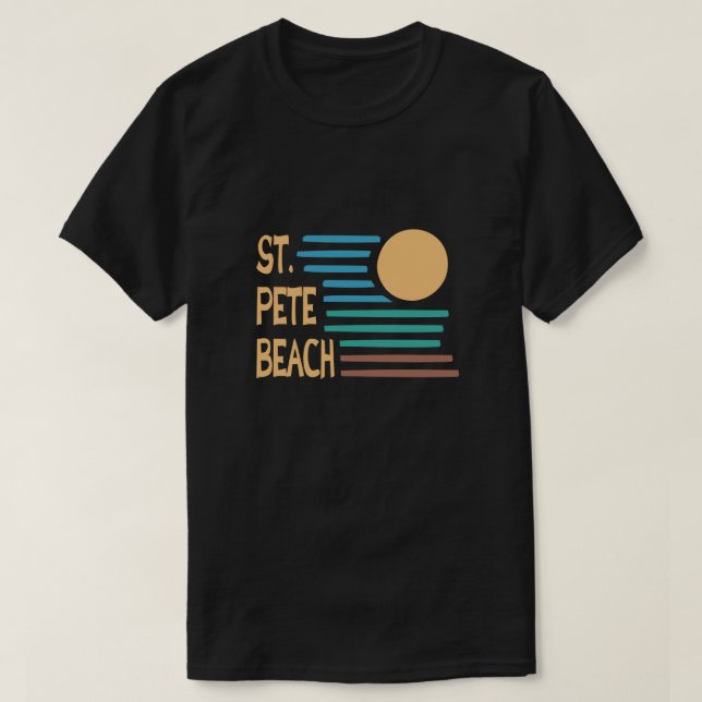Camiseta Puesta de sol geométrico en St. Pete Beach Florida (Diseño del anverso)