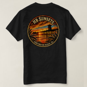 Camiseta puesta de sol Huntington Beach Pier 