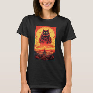 Camiseta Puesta de sol japonesa Catzilla - Gato divertido y