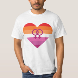 Camiseta Puesta de sol lésbica WLW Corazón
