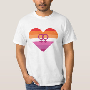 Camiseta Puesta de sol lésbica WLW Corazón