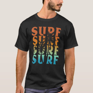 Camiseta Puesta de sol Oleada Palma Árbol Enfriar Playa Vac