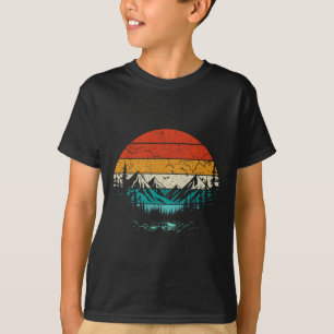 Camiseta Puesta de sol retro Camping en bosque de montaña N