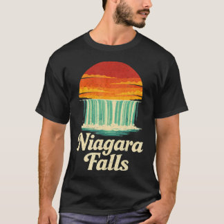 Camiseta Puesta de sol retro de las cataratas del Niágara
