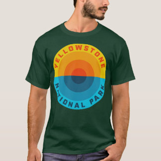 Camiseta Puesta de sol retro del parque nacional Yellowston