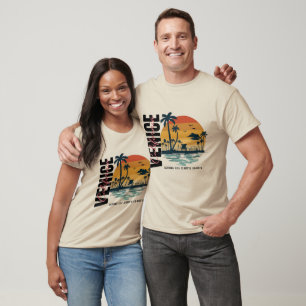 Camiseta Puesta de sol retro en la playa de California con 