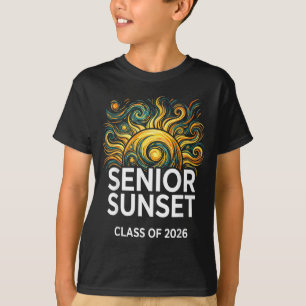 Camiseta Puesta de sol senior graduación retro Cl 2026 Gráf