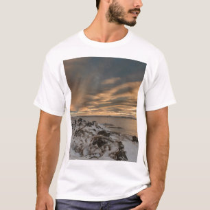 Camiseta Puesta de sol sobre el lago Myvatn, Islandia