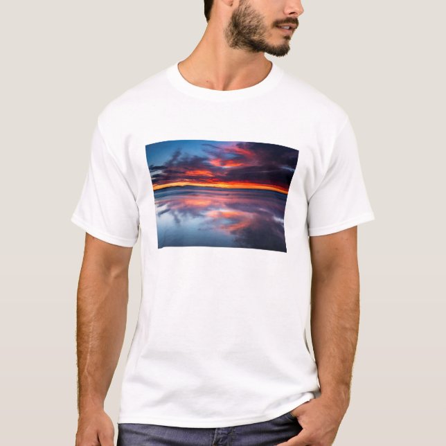 Camiseta Puesta de sol sobre las Islas del Canal, CA (Anverso)