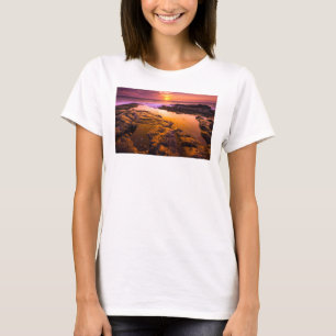 Camiseta Puesta de sol sobre pozas de marea, Hawái