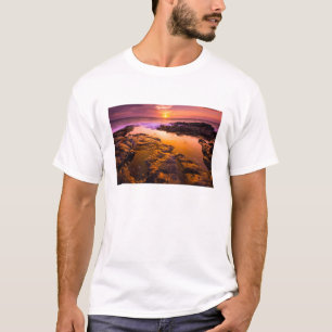 Camiseta Puesta de sol sobre pozas de marea, Hawái