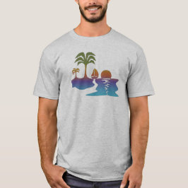 Camiseta puesta de sol tropical perpetuo con veler