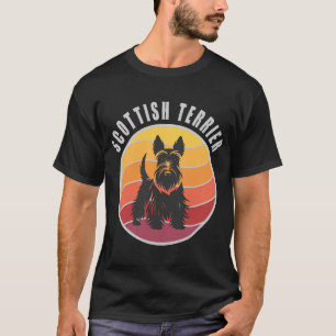 Camiseta Puesta de sol vintage del terrier escocés