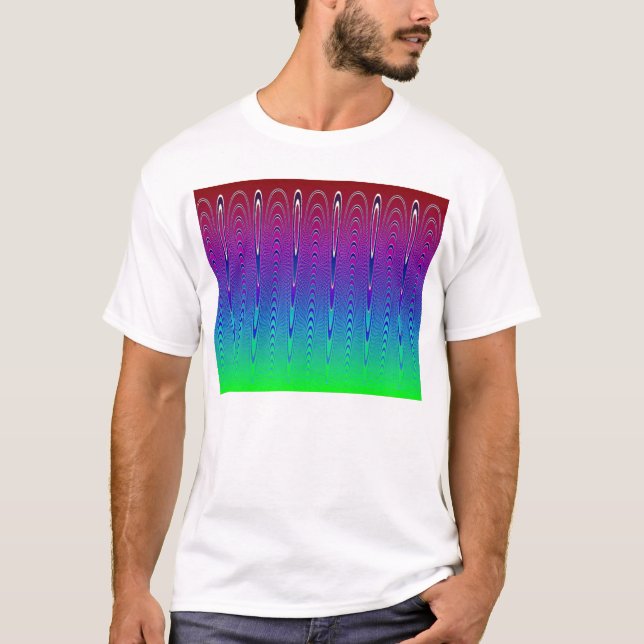 Camiseta Puesta del sol azul #6 (app) del pixel (Anverso)