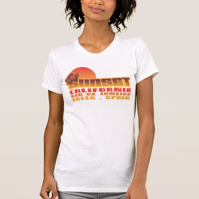 Camiseta Puesta del sol California Río de Janeiro Ibiza (Anverso)